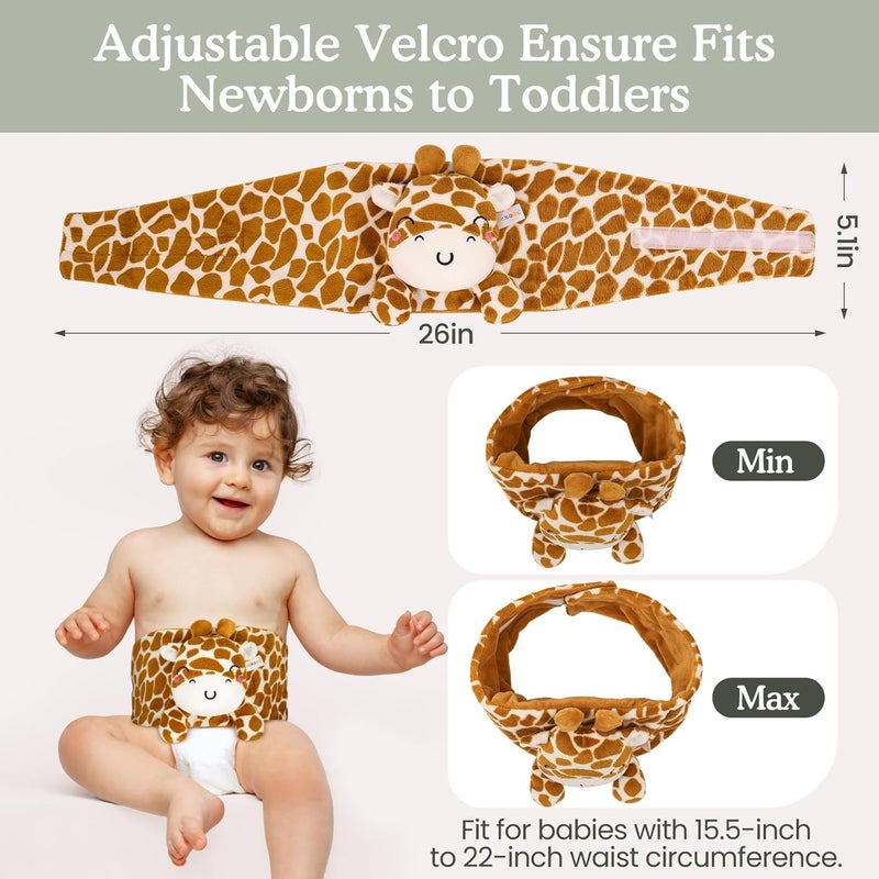 CUCOL Baby Colic and Gas Relief, Heated Tummy Wrap for Newborns Belly Relief by Soothing Warmth, Baby Heating Pad Swaddling Belt Relief & Soothe Gas, Colic and Upset Stomach for Newborn to Toddler (Giraffe) - Image 5
